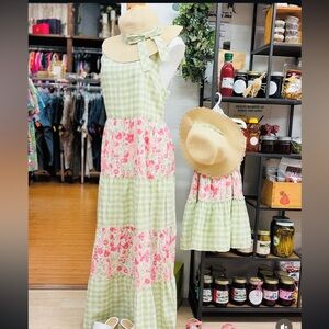 Mommy and me matching dresses and hats